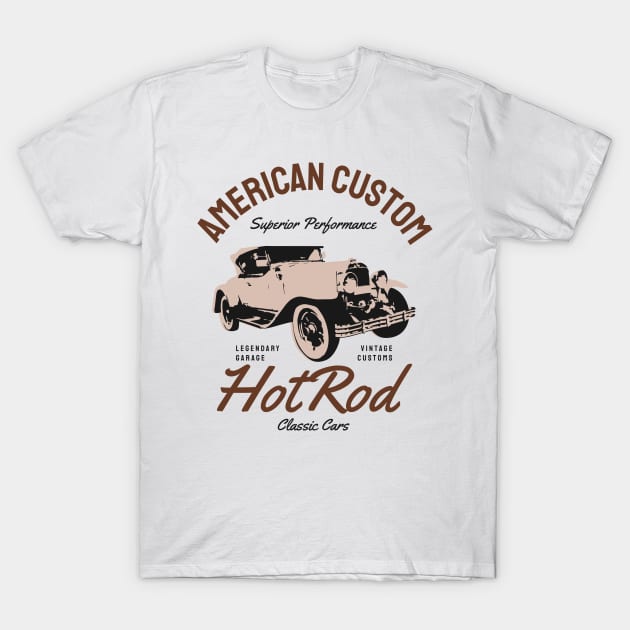 American Custom Hot Rod T-Shirt by The Open Wave